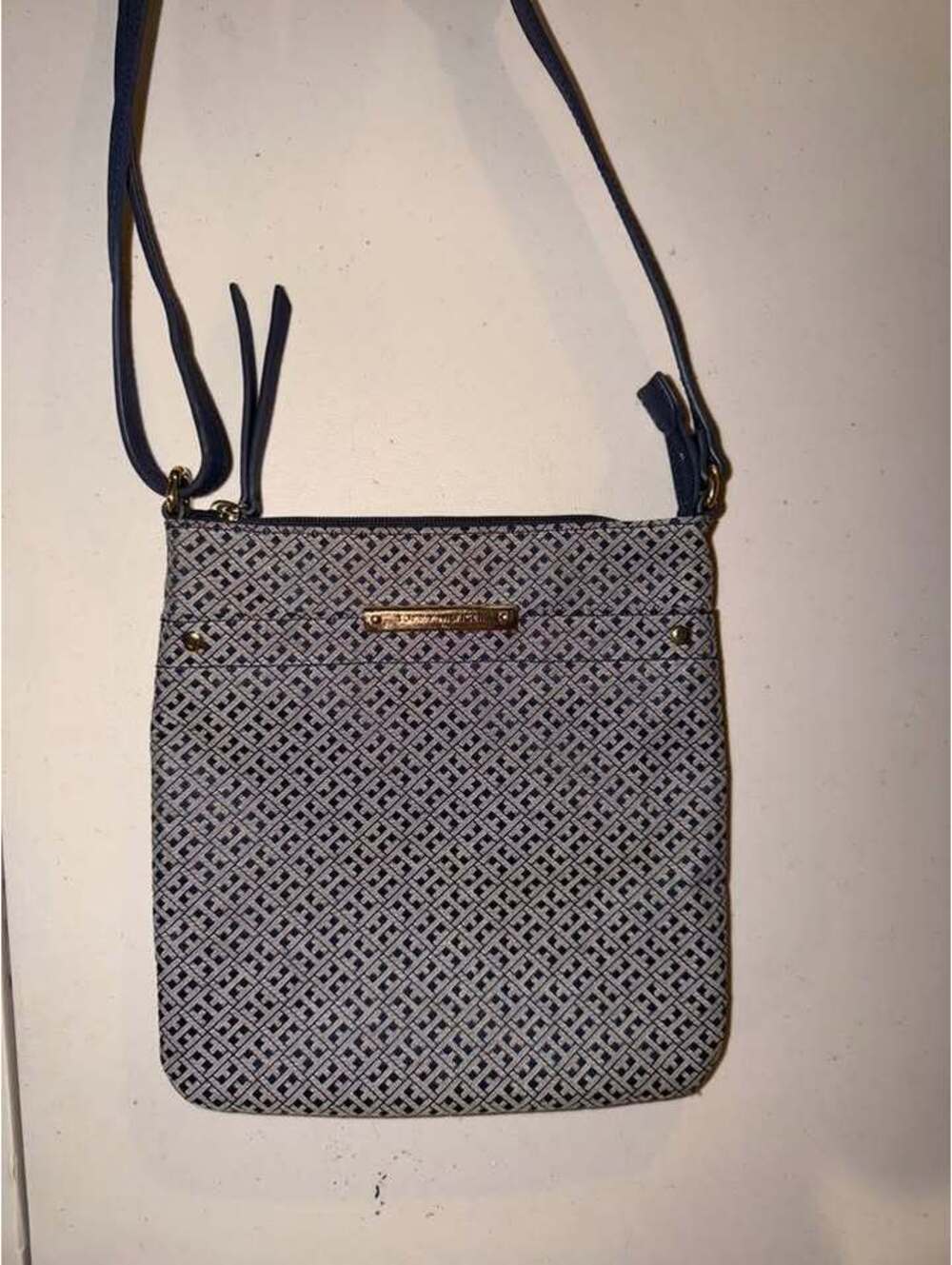 Tommy Hilfiger Navy Blue Monogram Crossbody Bag